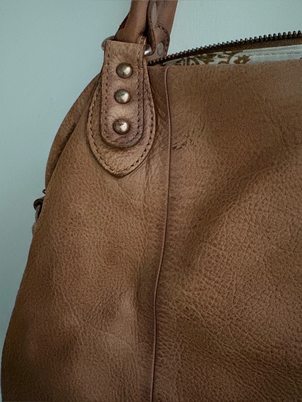 We The Free Brown Leather Tote with Charm - Picture 7 of 16